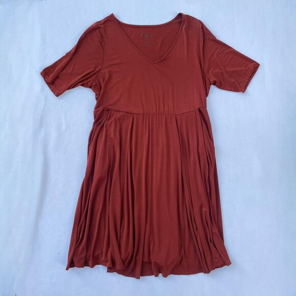 Torrid Super Soft Burnt Orange Babydoll Knee T-Shirt Dress Size 2 Fall Autumn - Picture 1 of 7